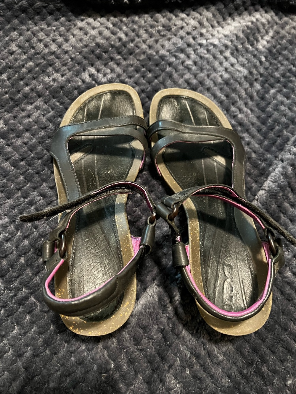 Teva Women’s Black Sandals with Pink Accent